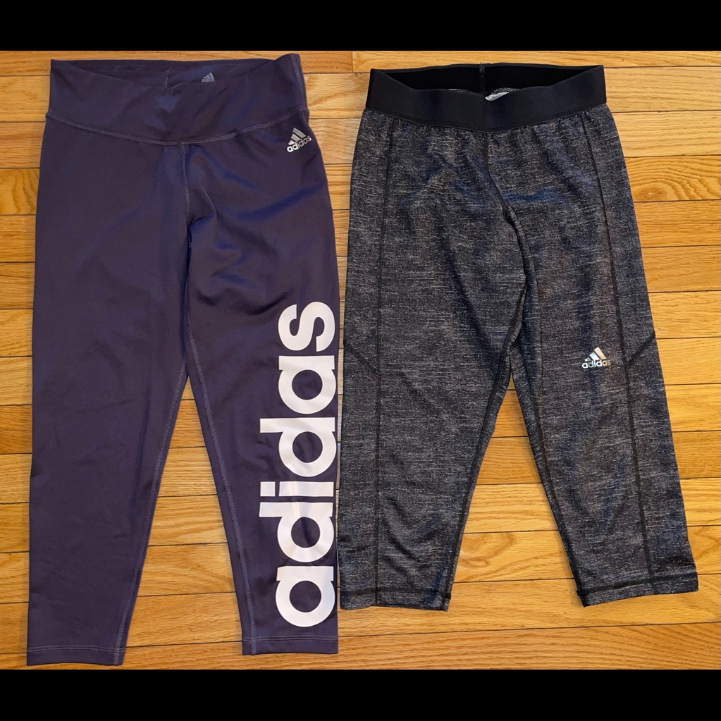 Lot 2 Adidas Climalite & Techfit Leggings Tight Compression Capri Crop Small